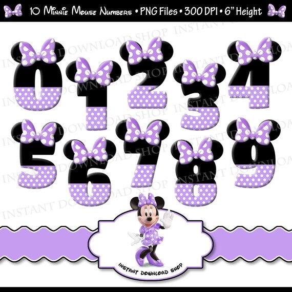 items similar to instant download minnie mouse numbers minnie mouse