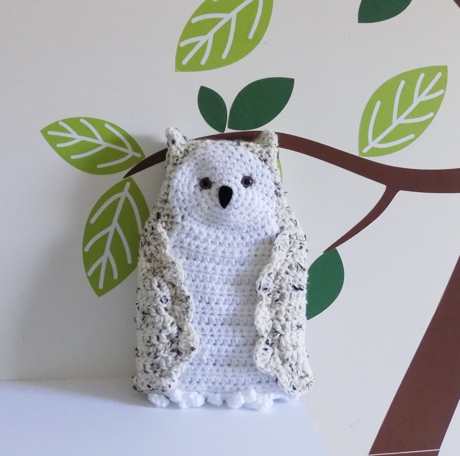 Snowy Owl hot water bottle cover Crochet pattern only