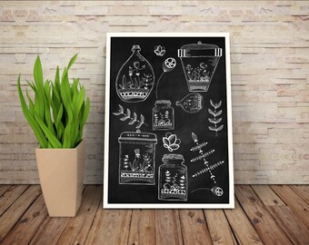 PRINTABLE Terrarium black background by PersonalEpiphany on Etsy