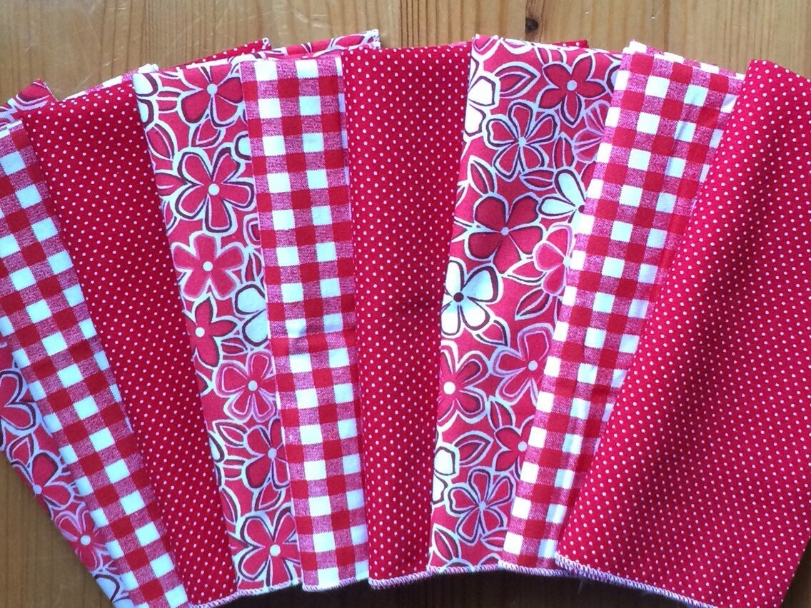 Red & White Everyday Cloth Napkins Set of 12