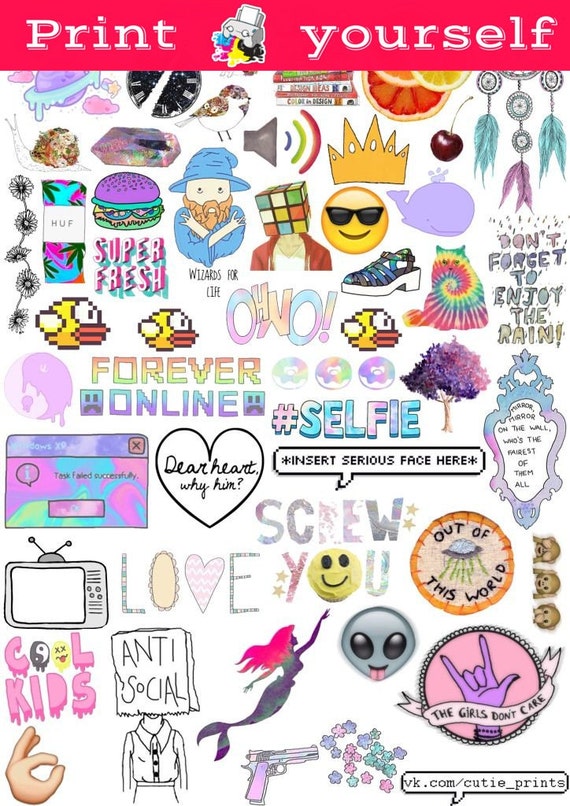 set 44 mockup printable tumblr stickers stickers set of