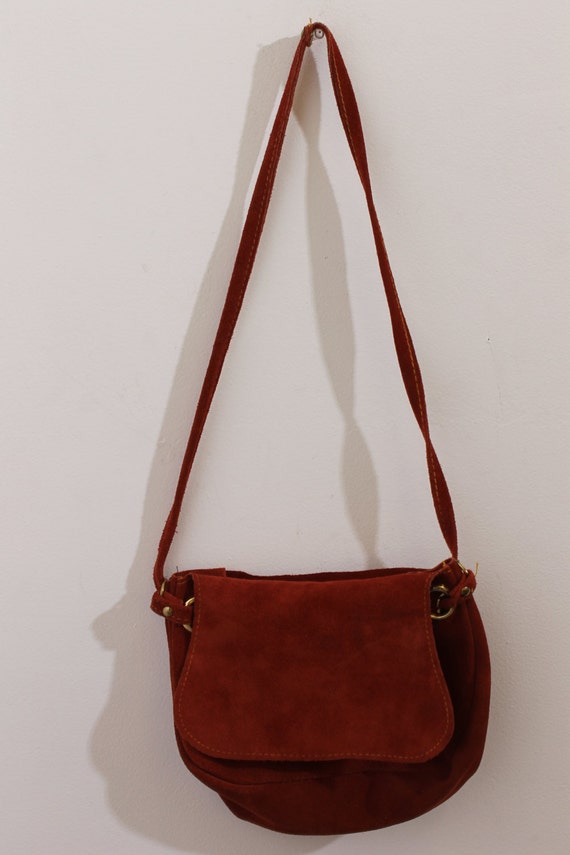 orange suede purse