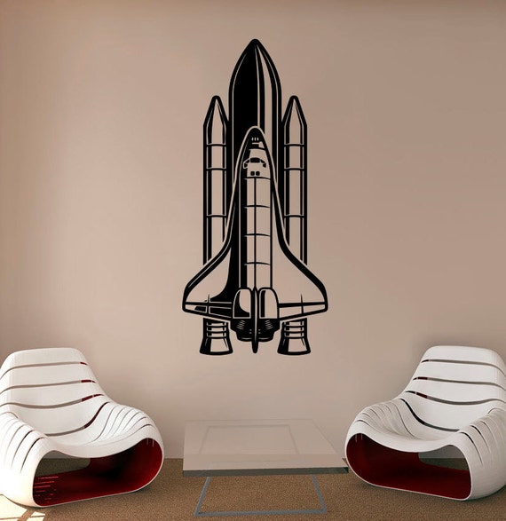 Rocket Ship Wall Decal Spaceship Vinyl Sticker Space Decals