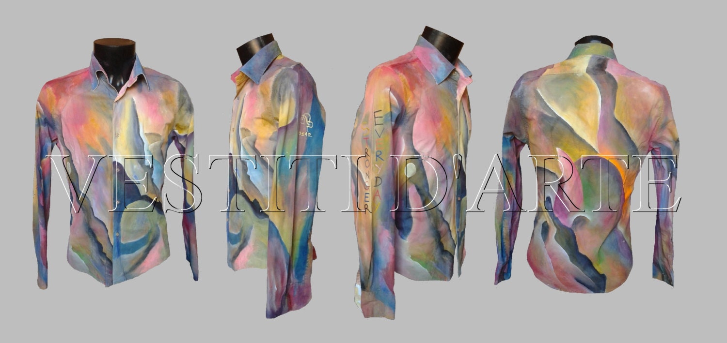 PAINTED SHIRT mens shirts unique gift for mens gift clothing