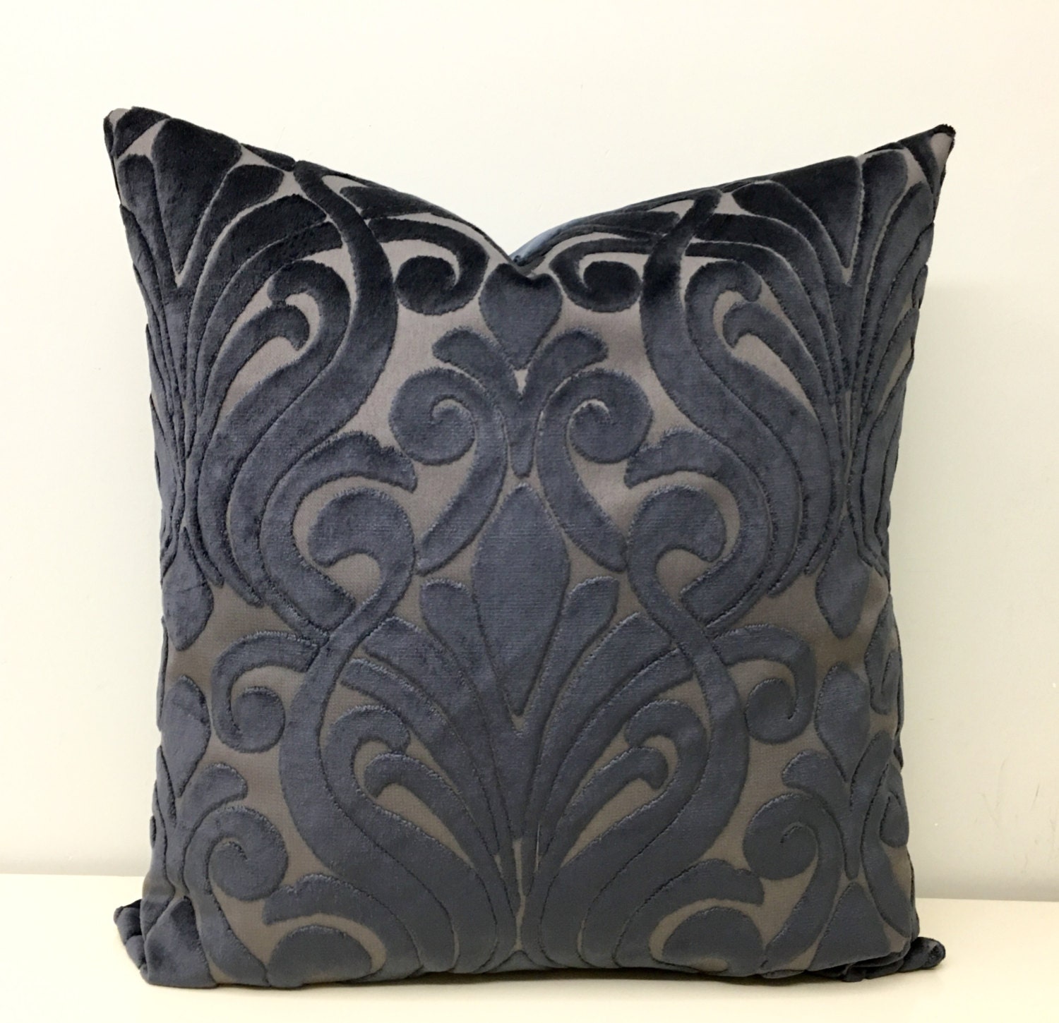 Deep Grey Velvet Pillow Cover Grey Cushion Velvet by ...