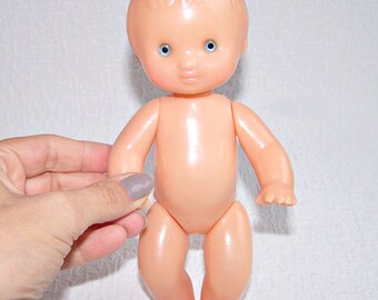 Vintage Soviet Doll. Blue-Eyed Kewpie Doll. Adorable Vintage Naked Doll. Vintage Toy. Collectible Doll. Retro Toy.