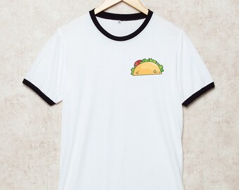 Tacos Shirts Tacos lover Ringer T-Shirt T Shirt White Tshirt Size S , M , L , XL , 2XL , 3XL