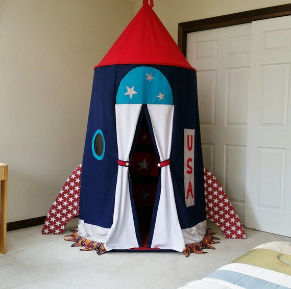Rocket Spaceship Kids play tent Childs room decor Gift for