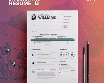 Infographic Resume Vol.1 Word Indesign and by TheResumeCreator