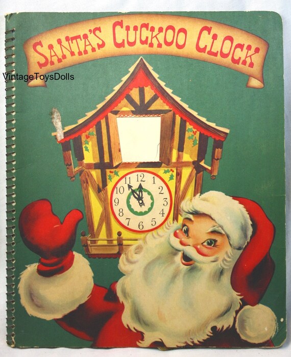 Items similar to Vintage Santa’s Cuckoo Clock Pop-Up Activity Book 1954