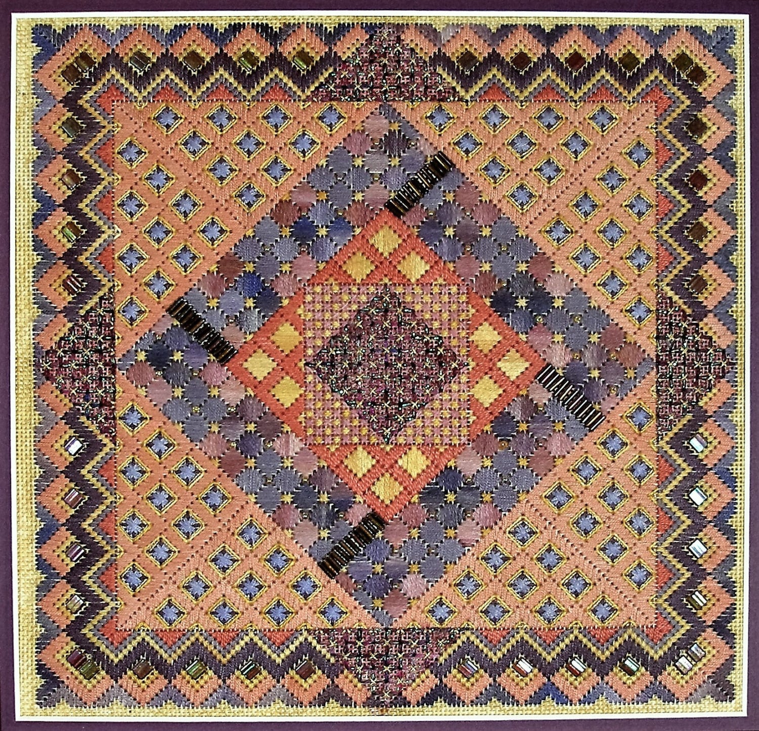 Baroque Diamonds Needlepoint Complete Kit from TerryDrydenDesigns on