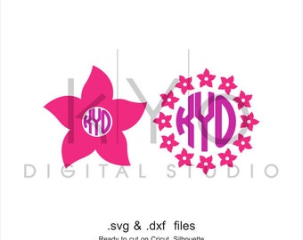 Flower Monogram SVG cutting file, Flower SVG, Summer Flower Monogram svg, svg files for Cricut and Silhouette, Cameo files