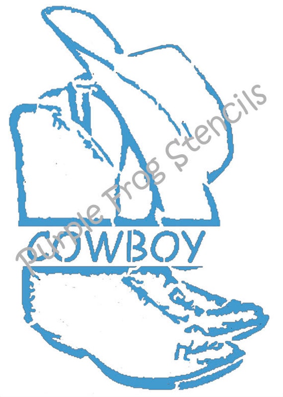 Cowboy STENCIL Reusable Different Sizes Available Boots