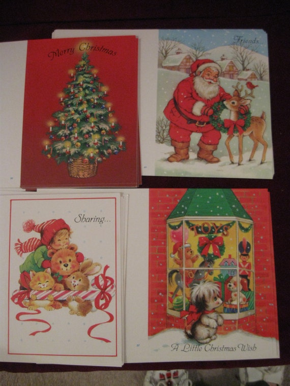 Classic Image Vintage 1980s ASSORTMENT of CHRISTMAS CARD with