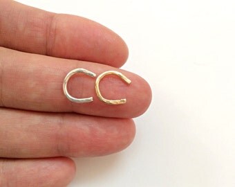 Gold and silver septum retainers x2, septum horseshoe x2, hammered septum nose rings, septum jewelry retainer x2, septum piercing horseshoe