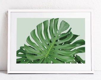 Green Plant Print, Plant Photography Plant Art INSTANT DOWNLOAD ART Green Leaf Art, Nature Wall Art Print Monstera Print Printable Art 24x36