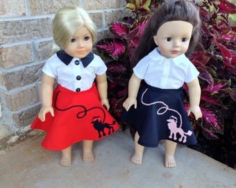 18 Inch Doll Clothes, Poodle Skirt,1950's Style,