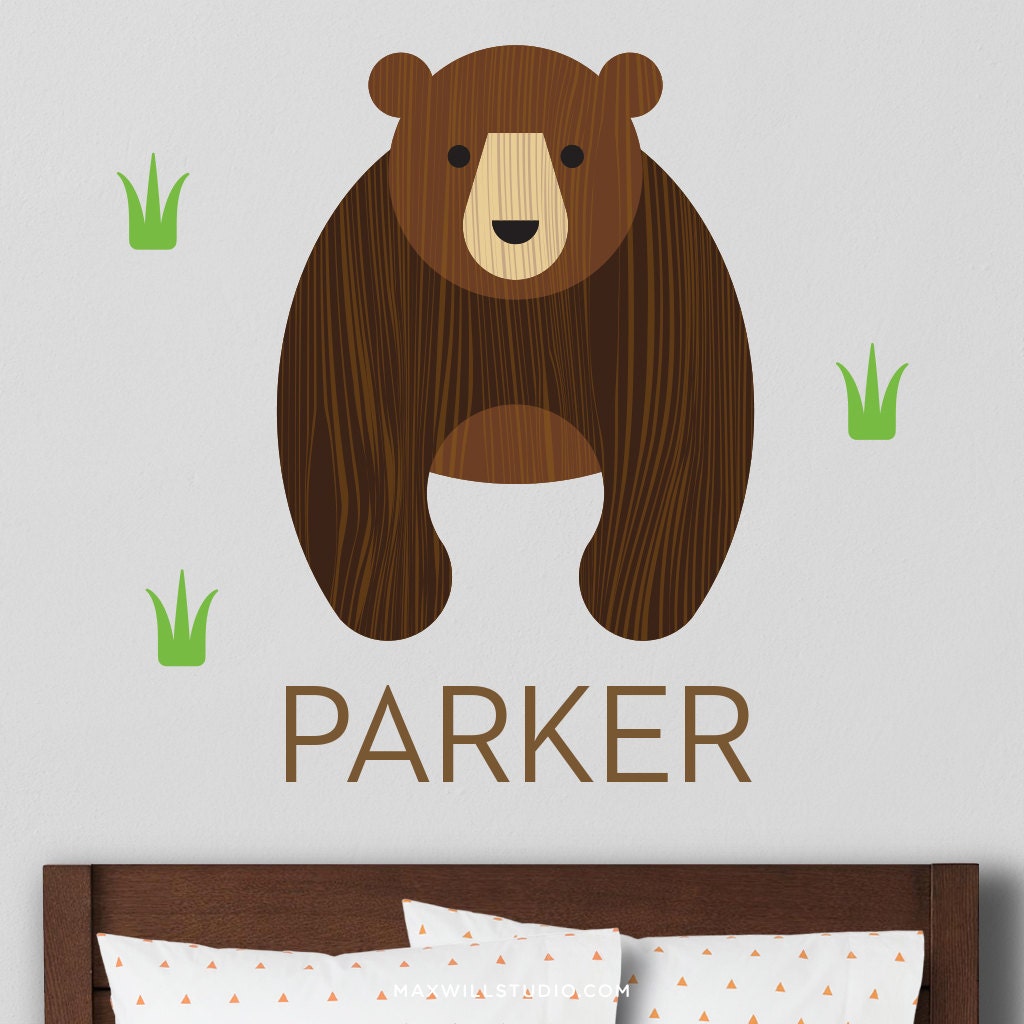 Bear Wall Decal Woodland Bear Decal Bear Wall Sticker