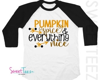 Pumpkin Spice Shirt Tribal Arrow Shirt Thanksgiving Shirt black Raglan 3/4th Sleeve Shirt Toddler Youth Shirt