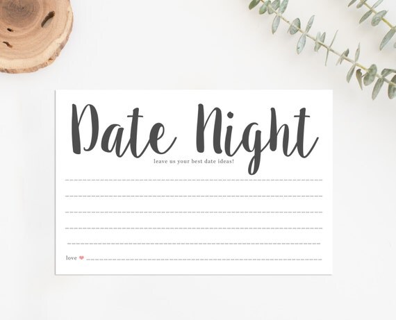 Printable Date Night Cards Printable Bridal Shower Game Date