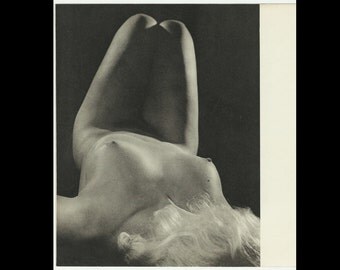 1960s Vintage Erotic Print of a Topless girl Retro black & white erotica, vintage pin-up art, Nude Wall Art, Sexy Gift