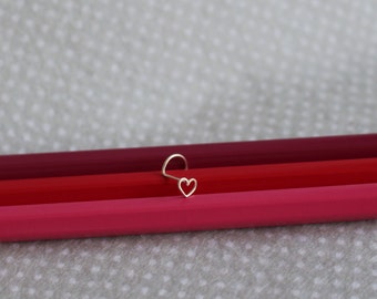 Heart Nose Stud. Nose Stud. Heart Nose Ring. Sterling Silver Nose Stud. 24 to 18 Gauge. L Shaped. Screw Stud or Straight Earring. Dainty.