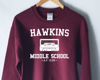 Hawkins Middle School AV Club Sweatshirt - Stranger Things Shirt - Stranger Things Tee - Jumper - Eleven Hopper