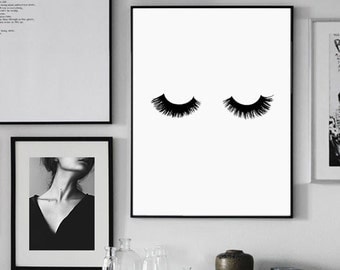 Fashion Wall Decor eye lashes fashion print wall decor minimal art glamour Fashion Wall Decor eye lashes fashion print wall decor minimal art glamour
