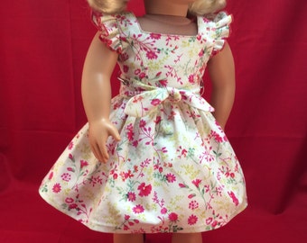 Free Shipping - Floral dress with ruffled sleeves