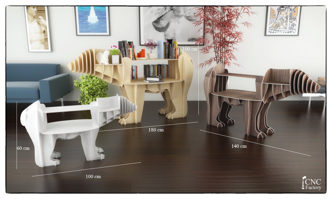 POLAR BEAR BOOKSHELF Template cutting file Polar Bear