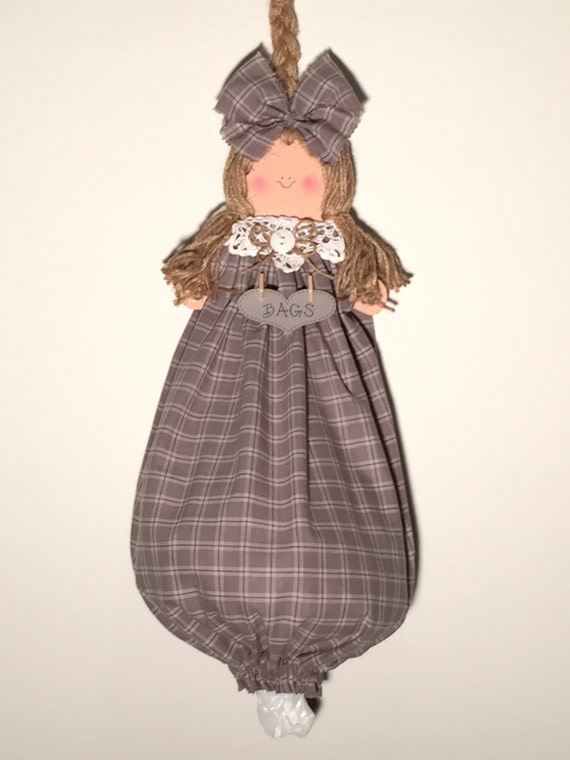 Plastic bag doll grocery bag holder doll by CountryCutieBagDolls