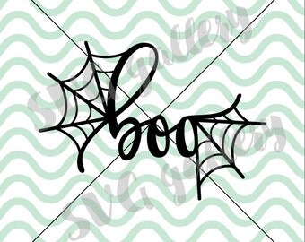 Halloween SVG, boo SVG, Digital cut file, spider web svg, spooky svg, spider svg, commercial use OK