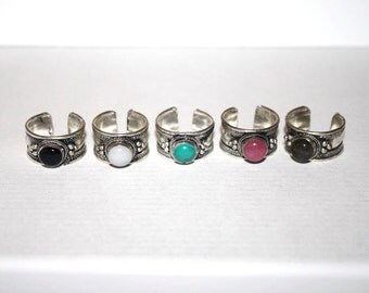 Turquoise ring, black onyx Ring, Labradorite Ring, Moonstone Ring, Rose quartz Ring, Boho Ring, Silver Ring, Tribal Ring, Gypsy Ring AR3