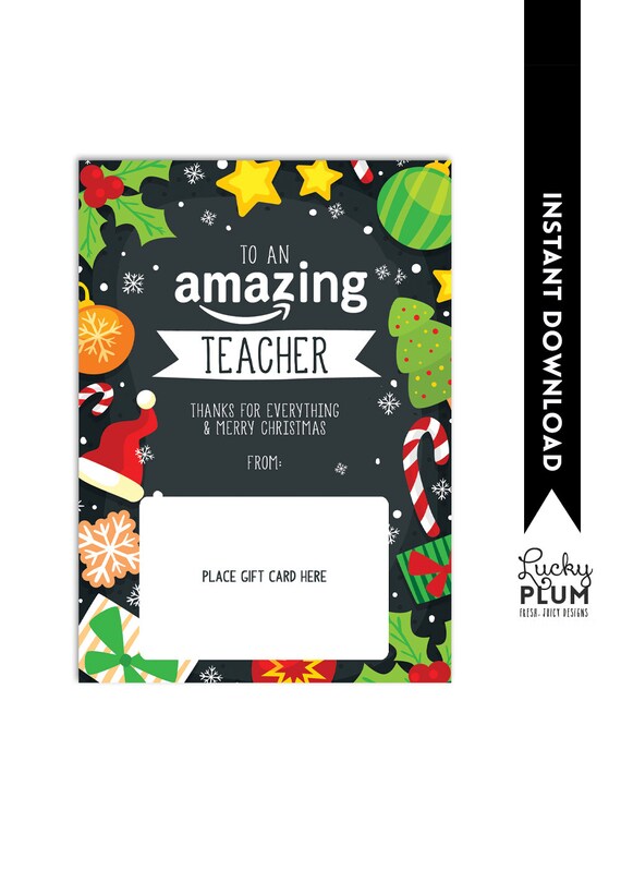Amazon Gift Card Holder Teacher Thank You Card Christmas