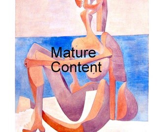 Seated Bather, Acrobat - Picasso Reproduction Print - 1980 Vintage Book Page - Fine Art Print - For Framing - 9 x 11