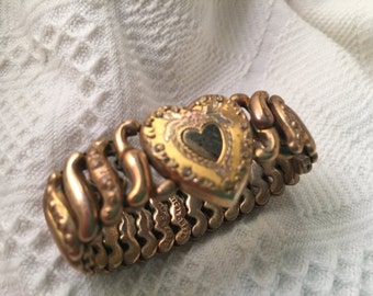 Vintage American Queen Pitman Keeler Gold Filled Sweetheart Bracelet