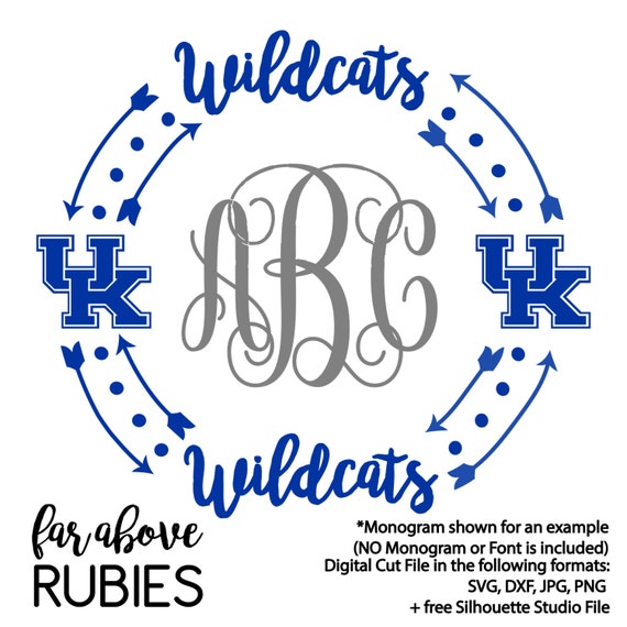 university tumblers Monogram Circle by Wreath Kentucky Wildcats UK for