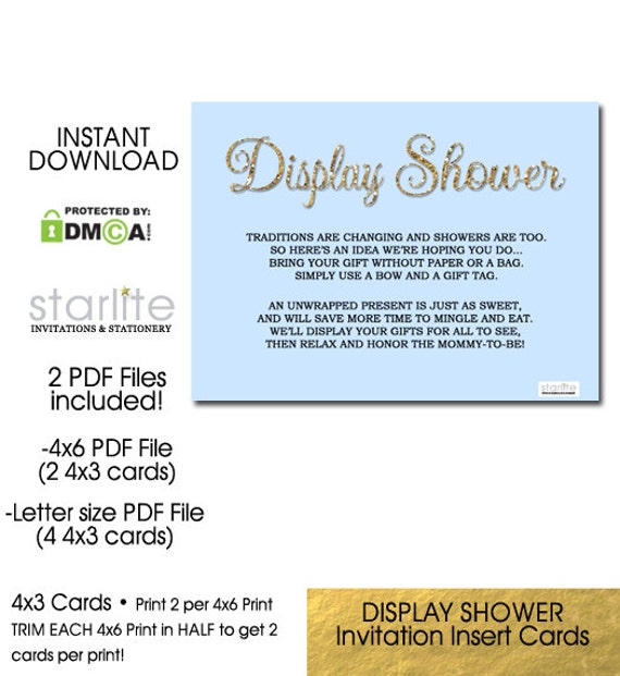 gifts unwrapped baby shower Shower Insert Card Baby starwedd by Boy Invitation Display Shower