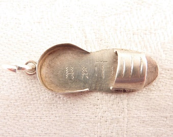 Vintage Sterling Engraved Haiti Sandal Charm