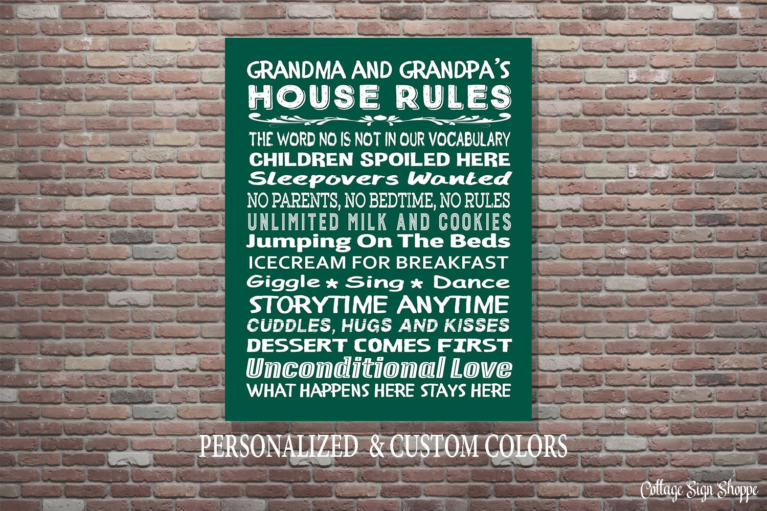 Grandparent's House Rules Sign Grandparent's Rules