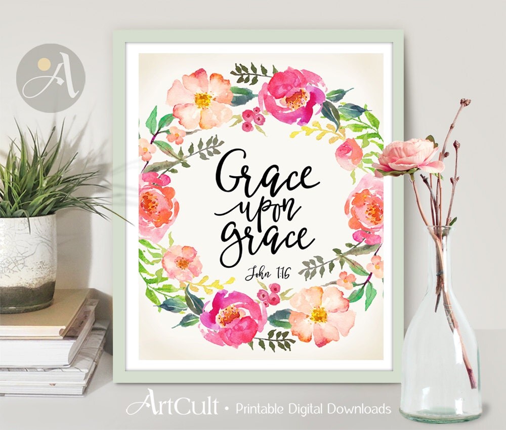 Printable Wall Art digital download GRACE UPON GRACE by ArtCult