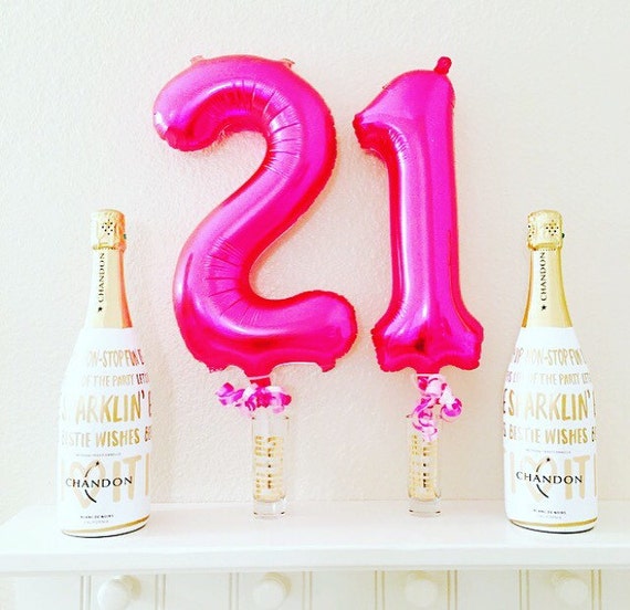 PINK Number 21 Balloon 21st Birthday Photo Prop by 