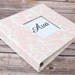 Baby Book, Baby Gift, Baby Album, Baby Memory Book, Baby Keepsake, Modern Baby Book, Light Pink and White Damask Album