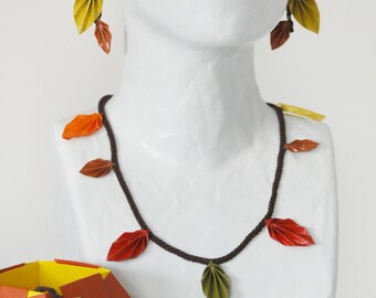 Autumn leaves - necklace, bracelet and earrings