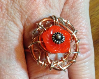 Sunset Flower Ring size 7