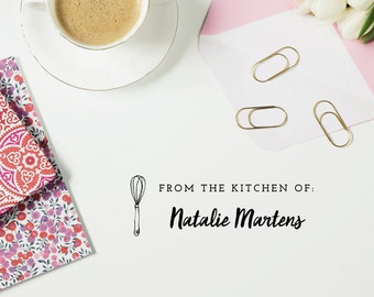 From the Kitchen of, Kitchen Stamp - Style #01, Wood Mounted or Self-Inking Rubber Stamp, Hostess Gift, Gift for Mom, Personalized Gift