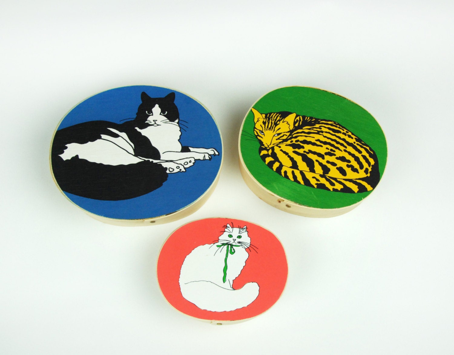 Nesting Boxes with Cats Set of 3