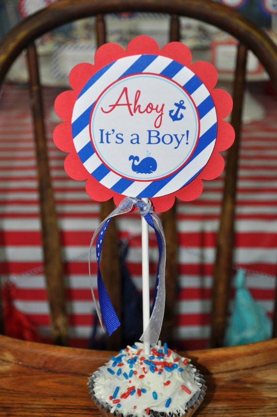 Nautical Baby Shower Cake Topper Boys Decoraitons Il 570xn