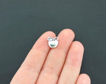 15 Apple Charms Antique Silver Tone Two Sided - SC967