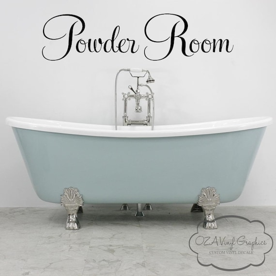 Powder Room Wall Decal Vinyl Lettering Wall by OZAVinylGraphics